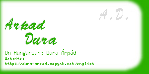 arpad dura business card